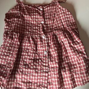 Red Plaid Button-Up Sleeveless Top